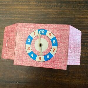 Vintage Password Game Cardboard Spinner Replacement Part Pink Numbers 1-10 1960s